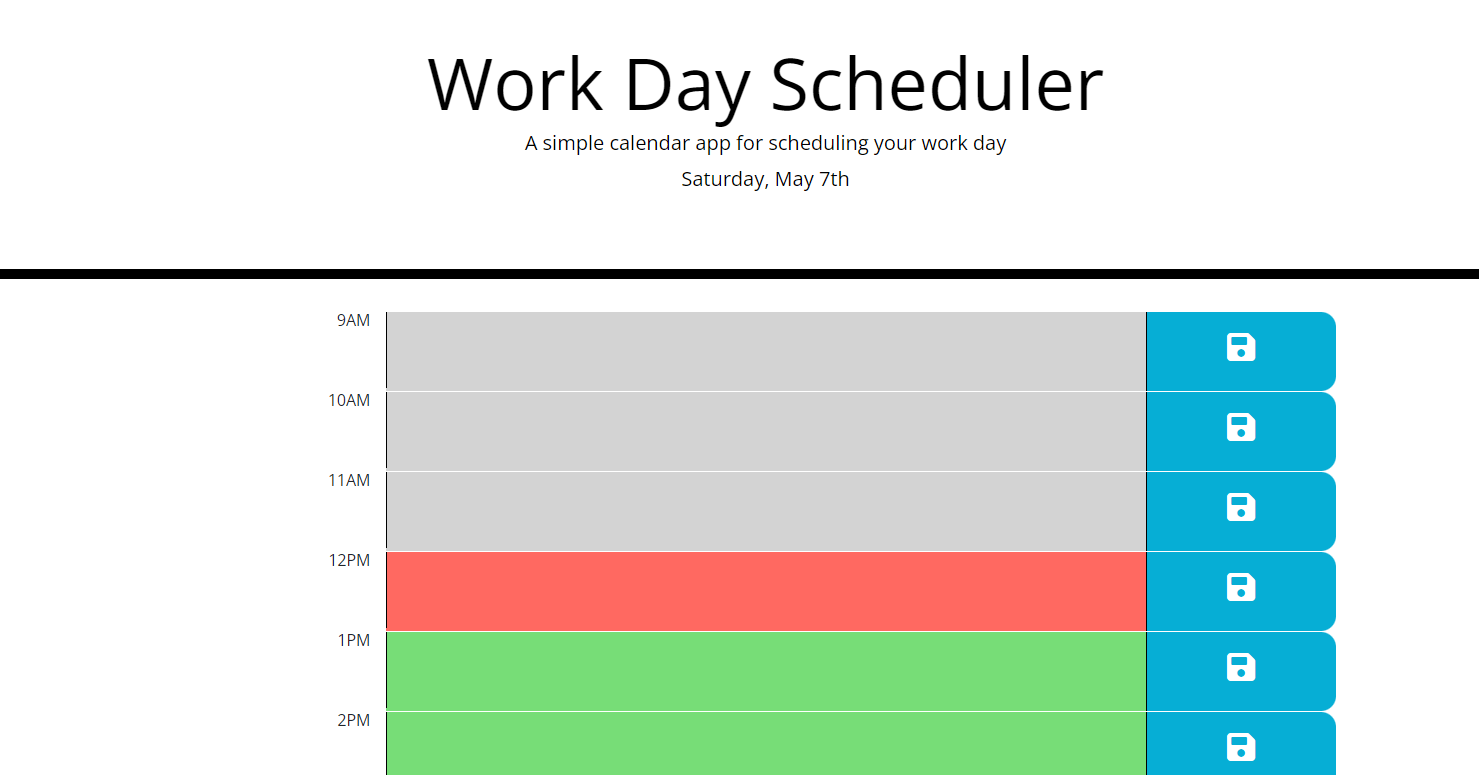 Daily scheduler with dynamic date and shaded note tabs